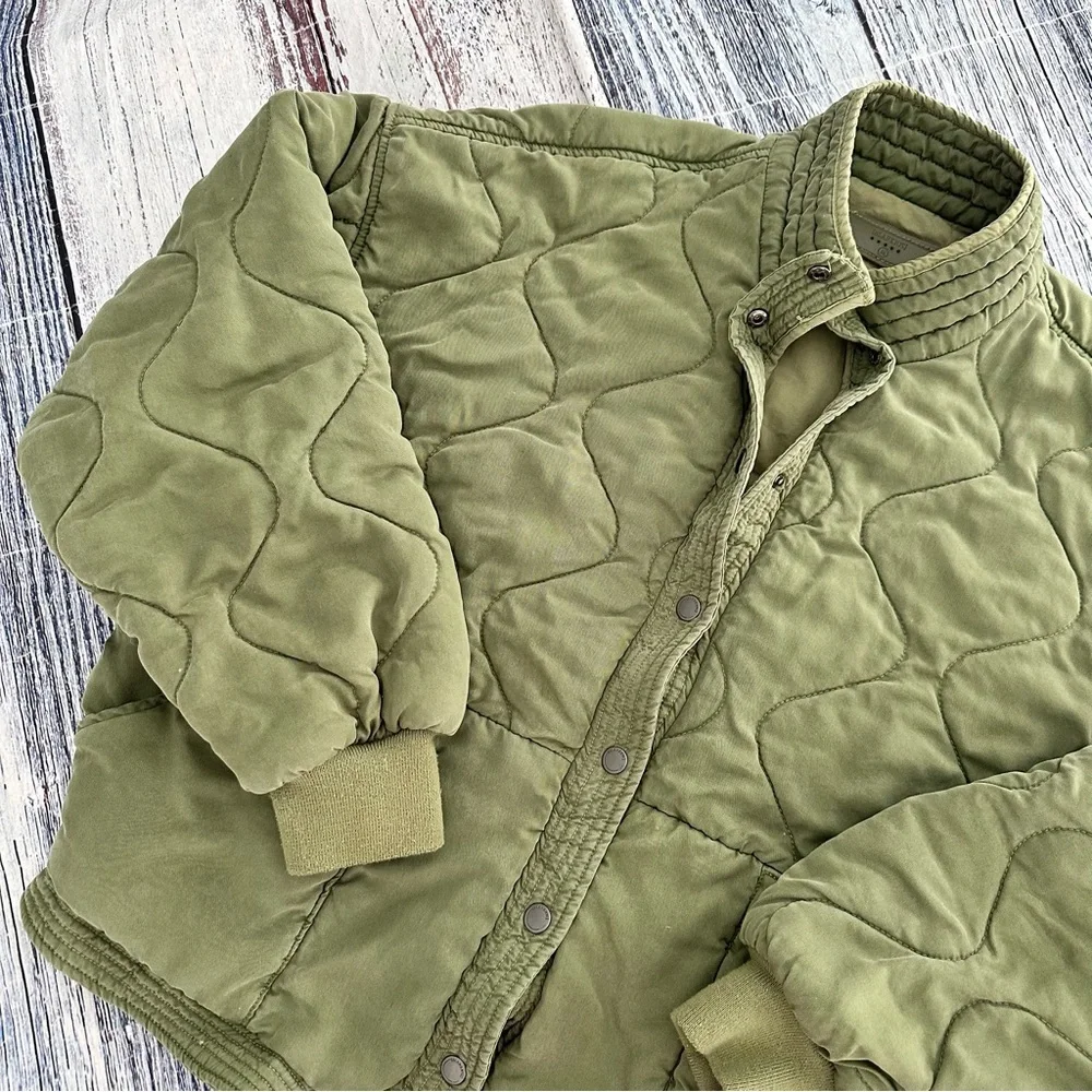BLANK NYC Olive Green Quilted Women's Bomber Jacket - Picture 3 of 8